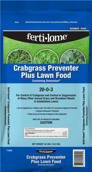 Crabgrass Preventer Plus Lawn Food w/ Dimension 20-0-3 - ferti-lome lawn care product